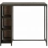 INLIFE Table De Bar Avec Rangement Marron 120x60x110 Cm Résine Tressée -Table haute et bar Soldes 55640614 1