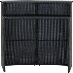 INLIFE Table De Bar De Jardin Noir 120x55x110 Cm Résine Tressée