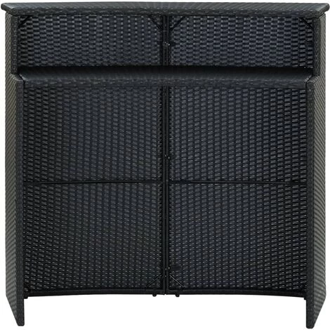 INLIFE Table De Bar De Jardin Noir 120x55x110 Cm Résine Tressée 3 INLIFE Table De Bar De Jardin Noir 120x55x110 Cm Résine Tressée