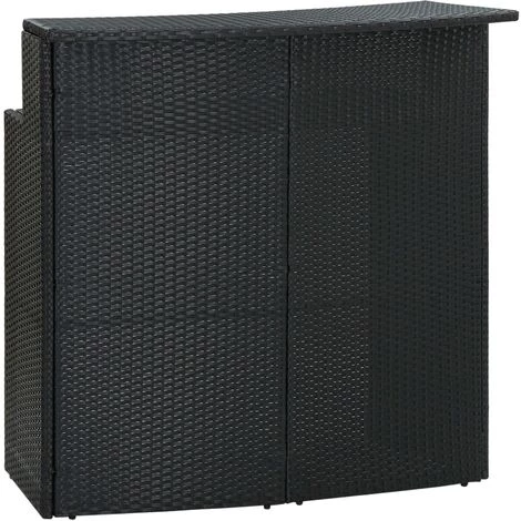 INLIFE Table De Bar De Jardin Noir 120x55x110 Cm Résine Tressée 4 INLIFE Table De Bar De Jardin Noir 120x55x110 Cm Résine Tressée – Image 2