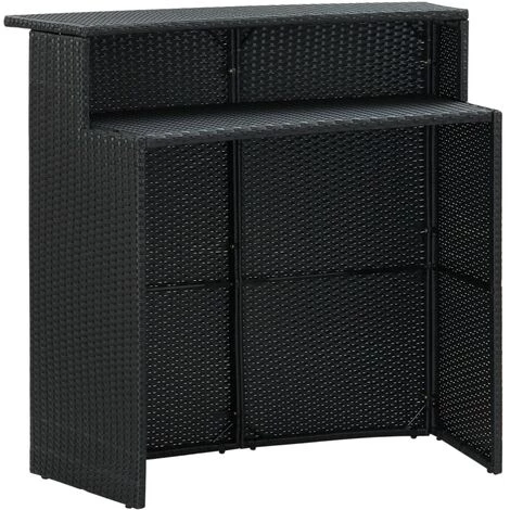 INLIFE Table De Bar De Jardin Noir 120x55x110 Cm Résine Tressée 5 INLIFE Table De Bar De Jardin Noir 120x55x110 Cm Résine Tressée – Image 3