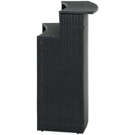 INLIFE Table De Bar De Jardin Noir 120x55x110 Cm Résine Tressée 6 INLIFE Table De Bar De Jardin Noir 120x55x110 Cm Résine Tressée – Image 4