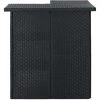 INLIFE Table D'angle De Bar Noir 100x50x105 Cm Résine Tressée 1 INLIFE Table D'angle De Bar Noir 100x50x105 Cm Résine Tressée -Table haute et bar Soldes 55641495 1