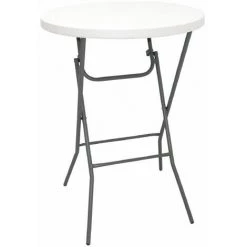 NETFURNITURE Bazon Foldaway Tall Bar Poseur Table - Blanc