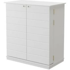 VENTE-UNIQUE.COM Meuble De Bar GORDON - Hévéa & MDF - Coloris Blanc - Blanc -Table haute et bar Soldes 55881583 3