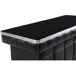 VENTE-UNIQUE.COM Meuble De Bar CARDY - Simili & Verre Trempé - Noir - Noir -Table haute et bar Soldes 55881585 3