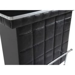 VENTE-UNIQUE.COM Meuble De Bar CARDY - Simili & Verre Trempé - Noir - Noir -Table haute et bar Soldes 55881585 4