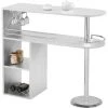 VENTE-UNIQUE.COM Meuble De Bar FRANZ - Blanc - Blanc -Table haute et bar Soldes 55881916 1