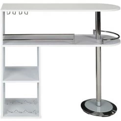 VENTE-UNIQUE.COM Meuble De Bar FRANZ - Blanc - Blanc 9 VENTE-UNIQUE.COM Meuble De Bar FRANZ - Blanc - Blanc -Table haute et bar Soldes 55881916 3