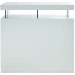 VENTE-UNIQUE.COM Meuble De Bar FABIO - MDF Laqué Blanc - LEDs - Blanc -Table haute et bar Soldes 55882753 2