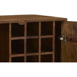 VENTE-UNIQUE.COM Meuble De Bar ORPHEA - 2 Portes - Bois De Sheesham & Métal Doré - Naturel Foncé 9 VENTE-UNIQUE.COM Meuble De Bar ORPHEA - 2 Portes - Bois De Sheesham & Métal Doré - Naturel Foncé -Table haute et bar Soldes 55884731 3