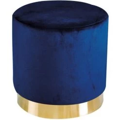 NETFURNITURE Lourd Pouffe Royal Blue Velvet (pack De 1) - Bleu