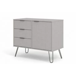 NETFURNITURE AUGUSTINE GRY SMALDBOED 1 DOORS 3 DES TIROIRS - Gris