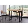 Table Haute En Bois Coloris Chêne Nordique / Pieds Noir - Longueur 120 X Profondeur 70 X Hauteur 100 Cm -PEGANE- -Table haute et bar Soldes 56477305 1