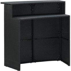 Topdeal Table De Bar De Jardin Noir 120x55x110 Cm Résine Tressée FF313468_FR 9 Topdeal Table De Bar De Jardin Noir 120x55x110 Cm Résine Tressée FF313468_FR -Table haute et bar Soldes 56578305 3