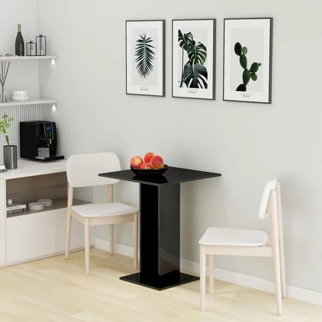 Topdeal Table De Bistro Noir Brillant 60x60x75 Cm Aggloméré FF802109_FR 3 Topdeal Table De Bistro Noir Brillant 60x60x75 Cm Aggloméré FF802109_FR