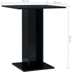 Topdeal Table De Bistro Noir Brillant 60x60x75 Cm Aggloméré FF802109_FR 11 Topdeal Table De Bistro Noir Brillant 60x60x75 Cm Aggloméré FF802109_FR -Table haute et bar Soldes 56579266 5