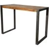 MEUBLE HOUSE Table De Bar Style Industriel Bois Et Métal 150x70 Cm "New York" - Marron
