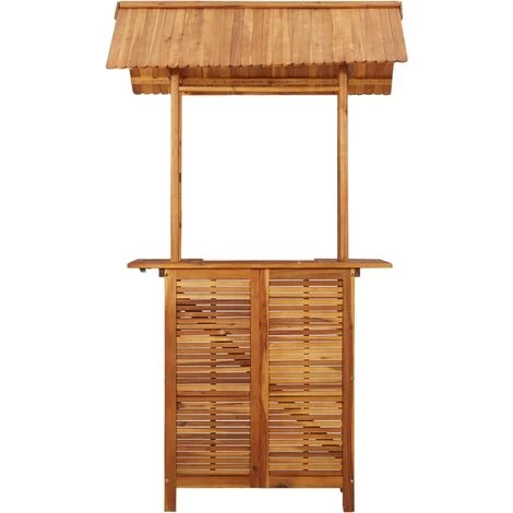 INLIFE Table De Bar D'extérieur Avec Toit 122x106x217 Cm Bois D'acacia 5 INLIFE Table De Bar D'extérieur Avec Toit 122x106x217 Cm Bois D'acacia – Image 3