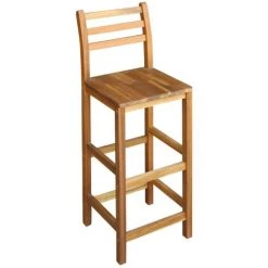 INLIFE Table Et Chaises De Bar 5 Pcs Bois D'acacia Massif 9 INLIFE Table Et Chaises De Bar 5 Pcs Bois D'acacia Massif -Table haute et bar Soldes 56630357 3