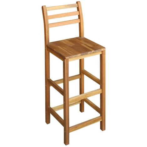 INLIFE Table Et Chaises De Bar 5 Pcs Bois D'acacia Massif 5 INLIFE Table Et Chaises De Bar 5 Pcs Bois D'acacia Massif – Image 3