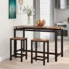 WENH Ensemble De Table De Bar, Table Et Chaises De Bar En Bois De Fer, Table Et Chaises De Cuisine, Table Haute Et Tabourets De Bar, Restaurant, Table Haute En Bois Foncé -Table haute et bar Soldes 57001407 1