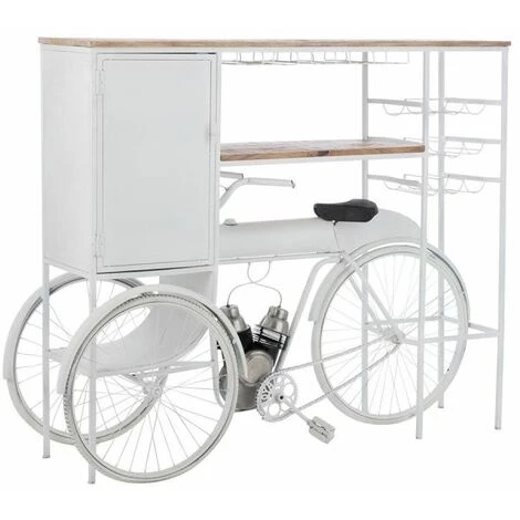 Paris Prix - Comptoir De Bar En Métal "vélo" 173cm Blanc 3 Paris Prix - Comptoir De Bar En Métal "vélo" 173cm Blanc