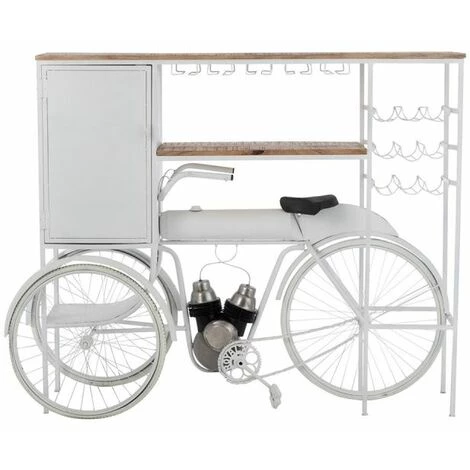 Paris Prix - Comptoir De Bar En Métal "vélo" 173cm Blanc 5 Paris Prix - Comptoir De Bar En Métal "vélo" 173cm Blanc – Image 3
