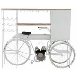 Paris Prix - Comptoir De Bar En Métal "vélo" 173cm Blanc 11 Paris Prix - Comptoir De Bar En Métal "vélo" 173cm Blanc -Table haute et bar Soldes 57079429 5