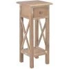 NOVA Table De Lit En Bois Haut En Bois Avec Tiroir Et étagère Différentes Couleurs 280060 Side Table Brown 27x27x65,5 Cm Wood Couleur : MARRON -Table haute et bar Soldes 57093024 1