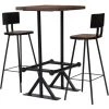 NOVA Ensemble De Table De Bar Avec Divers Morceaux De Chaises De Bois De Récupération En Bois Massif Mobilier De Bar 3 Pcs Bois De Récupération Massif Des Modèles : 3 Pièces