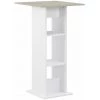 NOVA Table De Bar Avec étagères Quadowes En Bois Moderne Différentes Couleurs Table De Bar Blanc Et Béton 60x60x110 Cm Couleur : Ciment Blanc