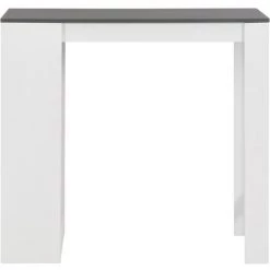 NOVA Table De Bar Avec étagères Latérales Rectangulaires Modernes Diverses Couleurs Table De Bar Avec étagère Blanc 110x50x103 Cm Couleur : Blanc Gris -Table haute et bar Soldes 57094658 3