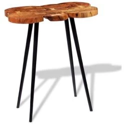 NOVA Tableau De Coffre En Bois Massif D'Acacia 90x60x110 Cm Brun Et Noir Table De Bar Bois D'acacia Massif 90 X 60 X 110 Cm -Table haute et bar Soldes 57095014 4