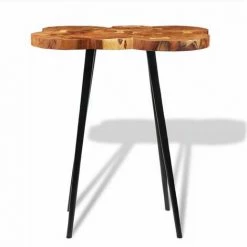 NOVA Tableau De Coffre En Bois Massif D'Acacia 90x60x110 Cm Brun Et Noir Table De Bar Bois D'acacia Massif 90 X 60 X 110 Cm -Table haute et bar Soldes 57095014 5
