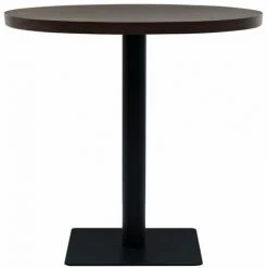 NOVA Table Bistrot Dans MDF Et Scuro Brown Round Steel Table De Bistro MDF Et Acier Rond 80 X 75 Cm Frêne Foncé Taille : 80x75 Cm 11 NOVA Table Bistrot Dans MDF Et Scuro Brown Round Steel Table De Bistro MDF Et Acier Rond 80 X 75 Cm Frêne Foncé Taille : 80x75 Cm -Table haute et bar Soldes 57095101 5