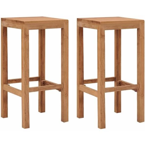 NOVA Divers Pièces Des Tabourets En Bois Massif En Teck Tabourets De Bar 2 Pcs Bois De Teck Massif Des Modèles : 2 Pcs 3 NOVA Divers Pièces Des Tabourets En Bois Massif En Teck Tabourets De Bar 2 Pcs Bois De Teck Massif Des Modèles : 2 Pcs
