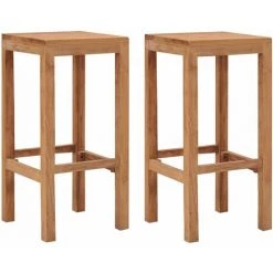 NOVA Divers Pièces Des Tabourets En Bois Massif En Teck Tabourets De Bar 2 Pcs Bois De Teck Massif Des Modèles : 2 Pcs 8 NOVA Divers Pièces Des Tabourets En Bois Massif En Teck Tabourets De Bar 2 Pcs Bois De Teck Massif Des Modèles : 2 Pcs -Table haute et bar Soldes 57095954 2