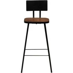 NOVA Chaises De Bar En Bois Massif Récupération Des Tabourets Noirs Divers Modèles Tabourets De Bar 2 Pcs Bois Massif De Récupération Des Modèles : 2 Pcs -Table haute et bar Soldes 57097334 3
