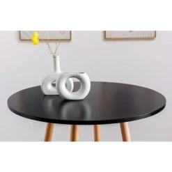CLP Table Haute De Bar Nerja En Bois Avec Plateau Rond Et Repose-pieds En Métal Noir Rund -Table haute et bar Soldes 57137932 5