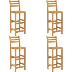 NOVA Barre De Bois Massif Ensemble D'Acacia Différentes Quantités Ensemble De Bar D'extérieur 5 Pcs Bois D'acacia Massif Des Modèles : 5 PCS -Table haute et bar Soldes 57223262 3