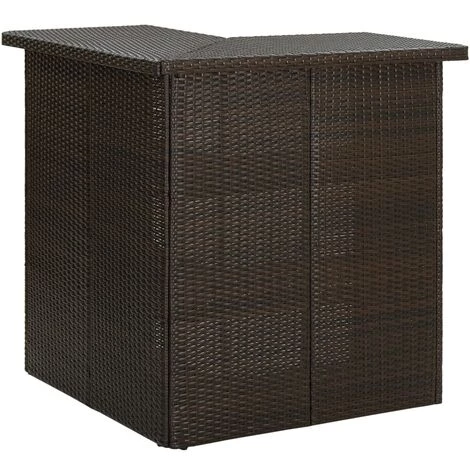 NOVA Bar Table Garden Board Poly In Polyrattan Diverses Couleurs Table D'angle De Bar Marron 100x50x105 Cm Résine Tressée Couleur : Marron 3 NOVA Bar Table Garden Board Poly In Polyrattan Diverses Couleurs Table D'angle De Bar Marron 100x50x105 Cm Résine Tressée Couleur : Marron