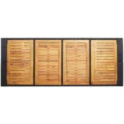 NOVA Garden Bar Set 9 PC Mobilier De Bar 9 Pcs Résine Tressée Et Bois D'acacia Noir Couleur : NOIR -Table haute et bar Soldes 57225483 5