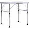 NOVA Table Pliante à Partir De Camping En Aluminium 60x45cm Différentes Couleurs Table Pliable De Camping Blanc Aluminium 60x45 Cm Couleur : Argent