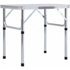 NOVA Table Pliante à Partir De Camping En Aluminium 60x45cm Différentes Couleurs Table Pliable De Camping Blanc Aluminium 60x45 Cm Couleur : Argent
