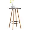 CLP Table Haute De Bar Mijas En Bois Avec Plateau Rond Et Repose-pieds En Métal Noir Rund 1 CLP Table Haute De Bar Mijas En Bois Avec Plateau Rond Et Repose-pieds En Métal Noir Rund -Table haute et bar Soldes 57324305 1