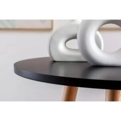 CLP Table Haute De Bar Mijas En Bois Avec Plateau Rond Et Repose-pieds En Métal Noir Rund -Table haute et bar Soldes 57324305 5