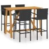 Topdeal Ensemble De Bar De Jardin 5 Pcs Noir FF3067969_FR -Table haute et bar Soldes 57333523 1