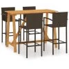 Topdeal Ensemble De Bar De Jardin 5 Pcs Marron FF3067968_FR -Table haute et bar Soldes 57333524 1