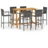Topdeal Ensemble De Bar De Jardin 7 Pcs Gris FF3067973_FR -Table haute et bar Soldes 57333536 1